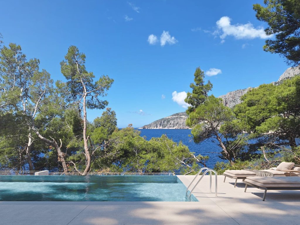 Hvar, villa in an exclusive clifftop location with fantastic open sea and sunset views