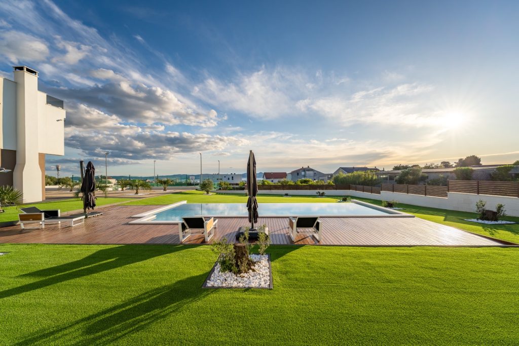 Zadar Villa with swimming pool and tennis court view of sea